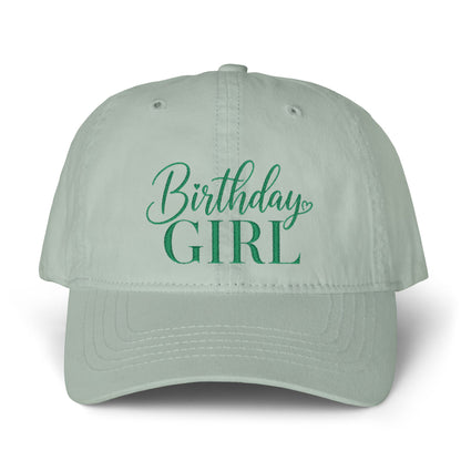 Birthday Girl Women’s Pigment-Dyed Cap – Embroidered Vintage Baseball Hat