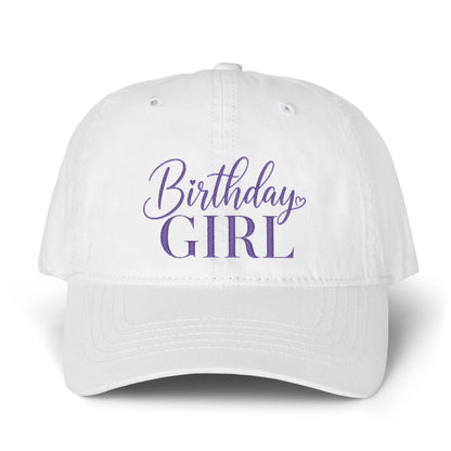 Birthday Girl Women’s Pigment-Dyed Cap – Embroidered Vintage Baseball Hat