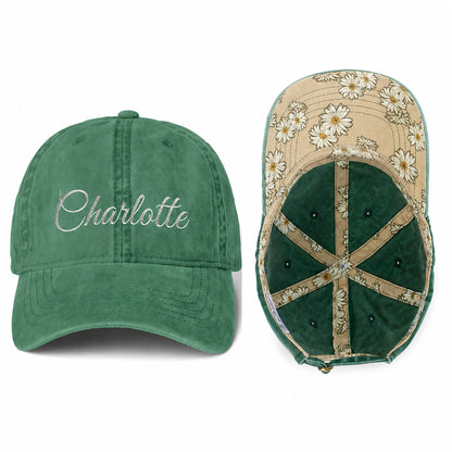 Custom Embroidery Women’s Pigment-Dyed Baseball Cap with Fashion Undervisor