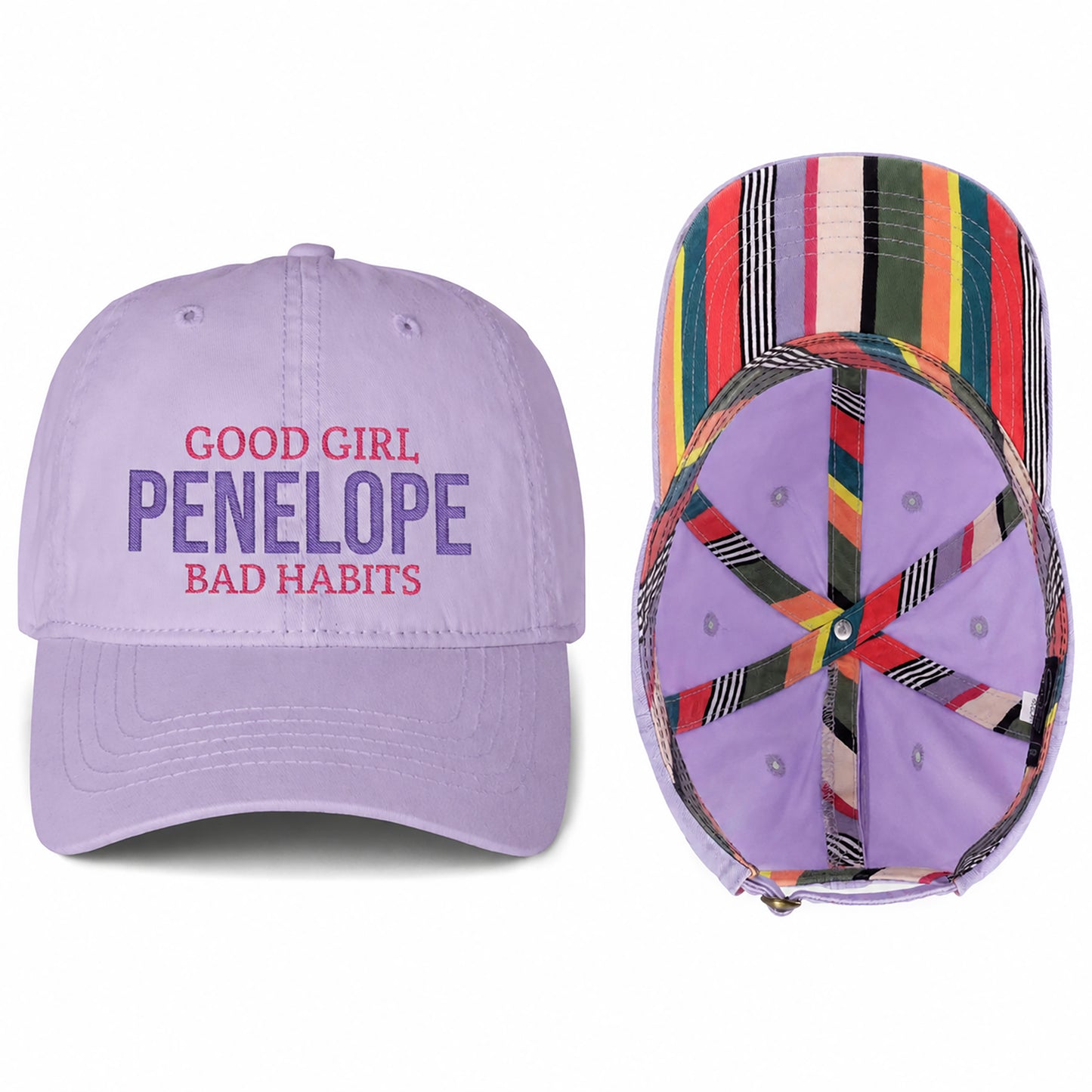 Custom Embroidery Women’s Pigment-Dyed Baseball Cap with Fashion Undervisor