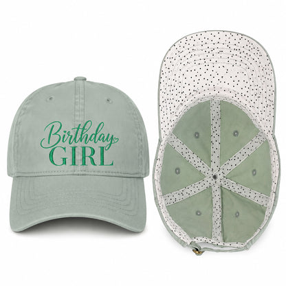 Birthday Girl Women’s Pigment-Dyed Cap – Embroidered Vintage Baseball Hat