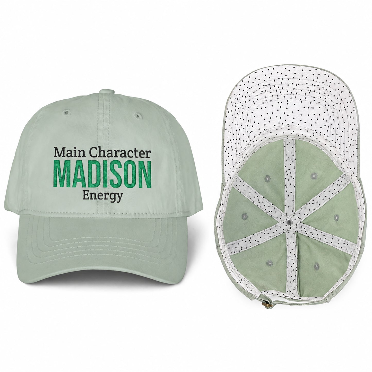 Custom Embroidery Women’s Pigment-Dyed Baseball Cap with Fashion Undervisor