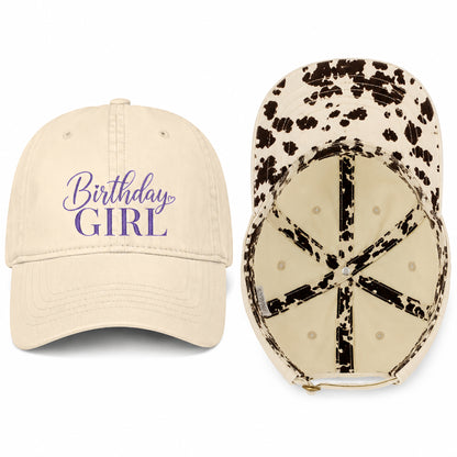 Birthday Girl Women’s Pigment-Dyed Cap – Embroidered Vintage Baseball Hat