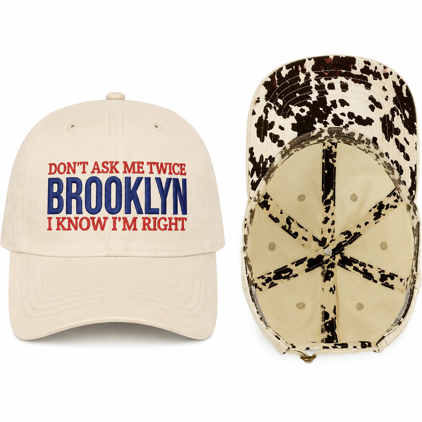 Custom Embroidery Women’s Pigment-Dyed Baseball Cap with Fashion Undervisor