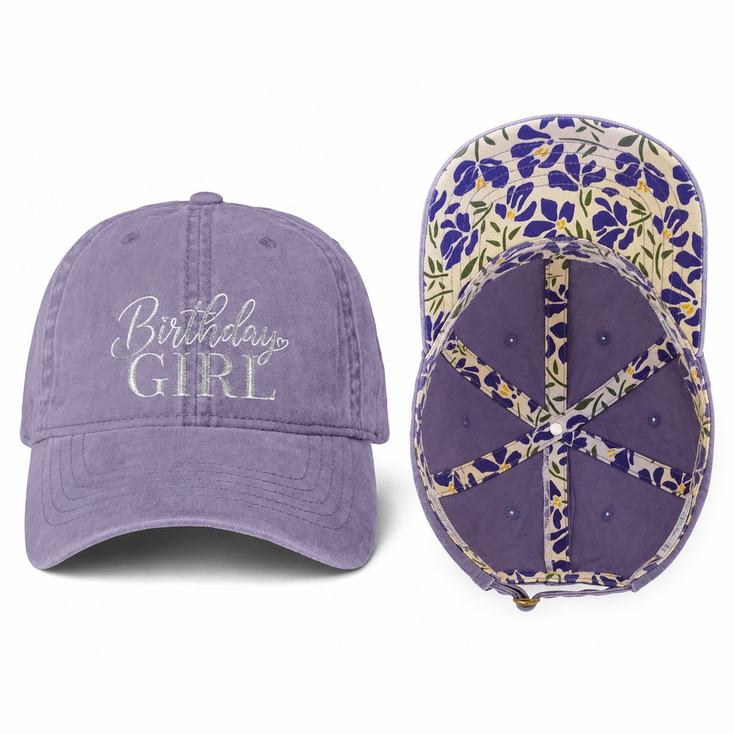 Birthday Girl Women’s Pigment-Dyed Cap – Embroidered Vintage Baseball Hat