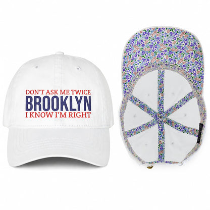 Custom Embroidery Women’s Pigment-Dyed Baseball Cap with Fashion Undervisor