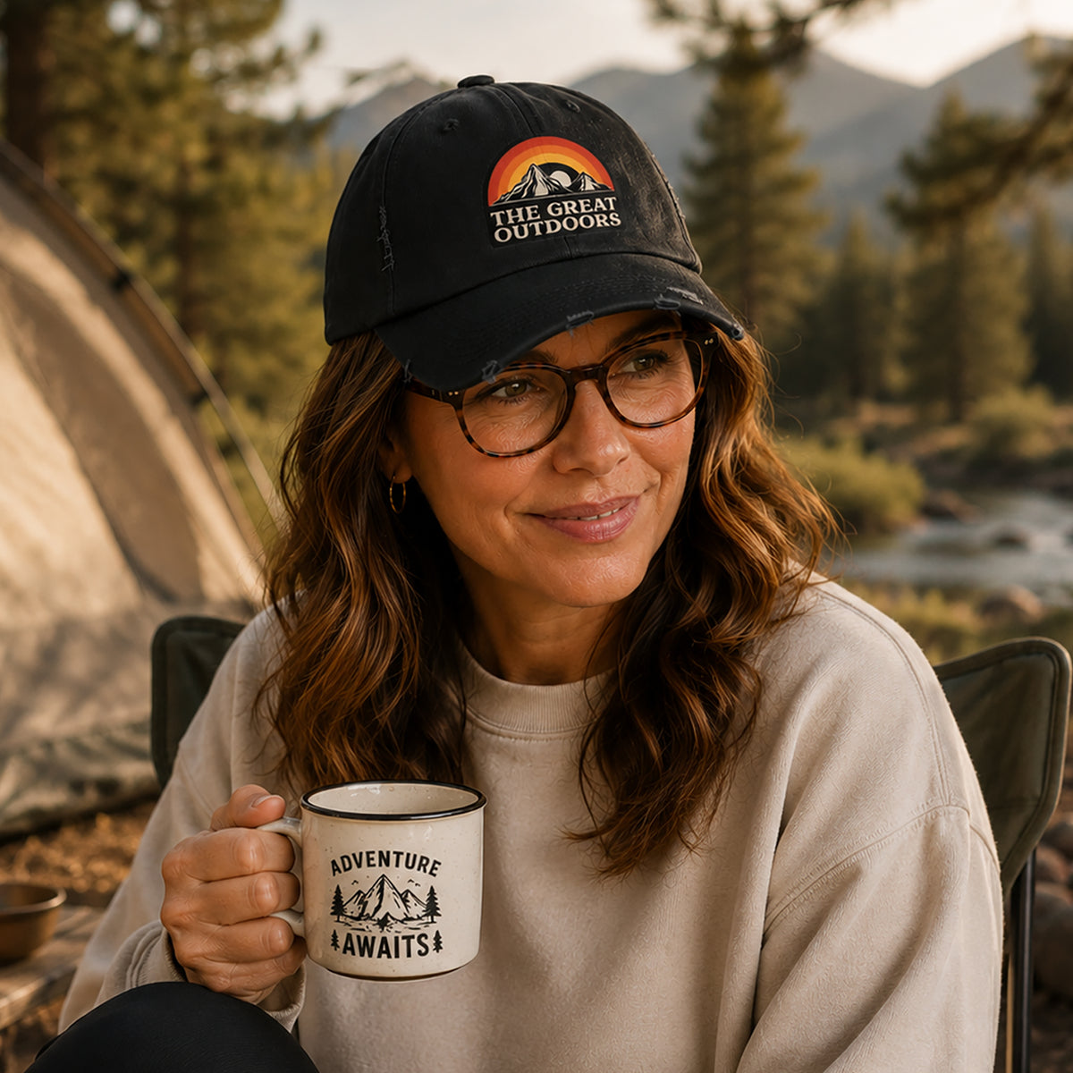 The Great Outdoors Unisex Distressed Cap