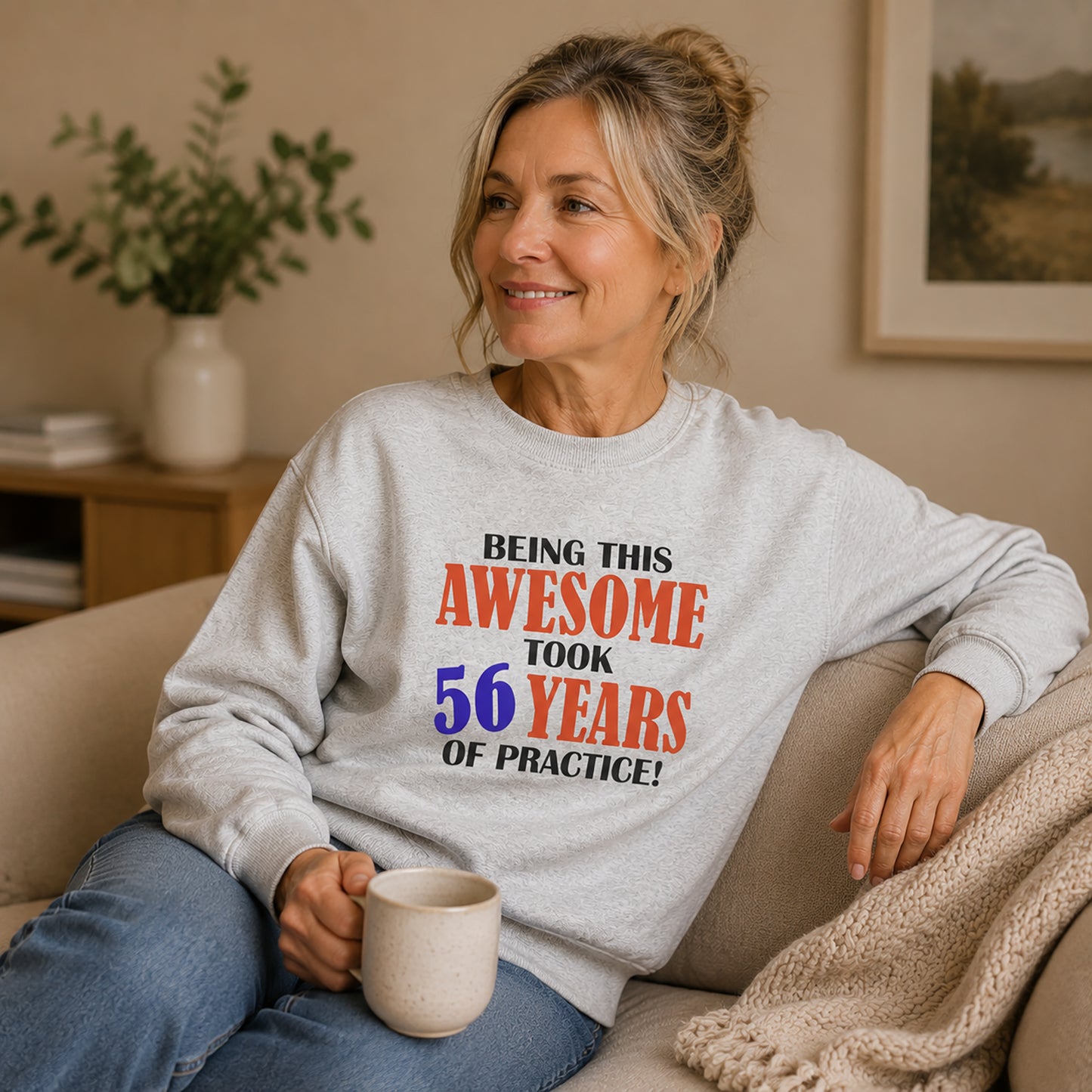 Custom Birthday Gift Crewneck Sweatshirt - "Being This Awesome"