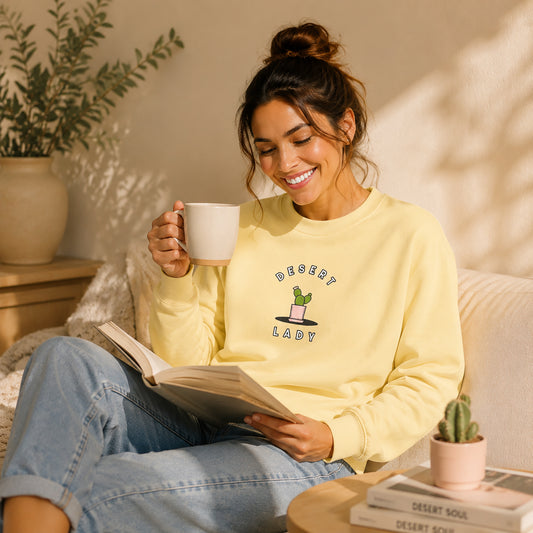 Desert Lady Unisex Lightweight Crewneck Sweatshirt