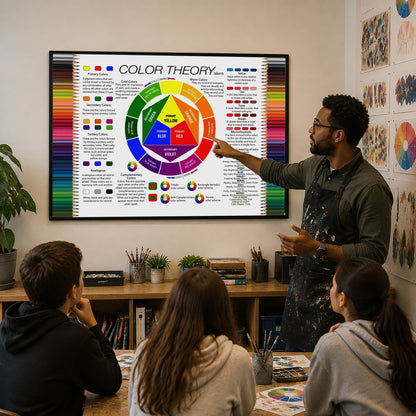 Color Theory Poster - Educational Color Wheel
