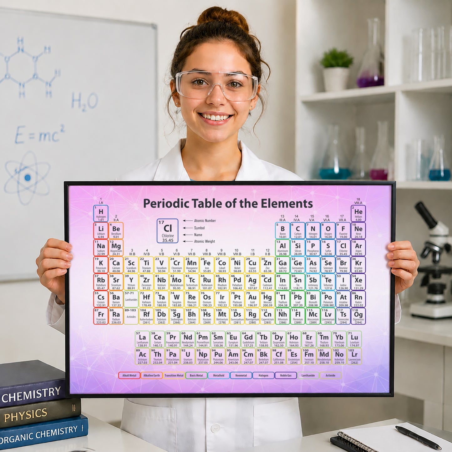 Periodic Table Poster — Colorful Educational Chemistry Wall Art