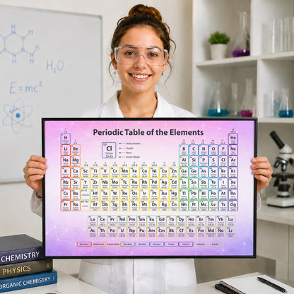Periodic Table Poster — Colorful Educational Chemistry Wall Art