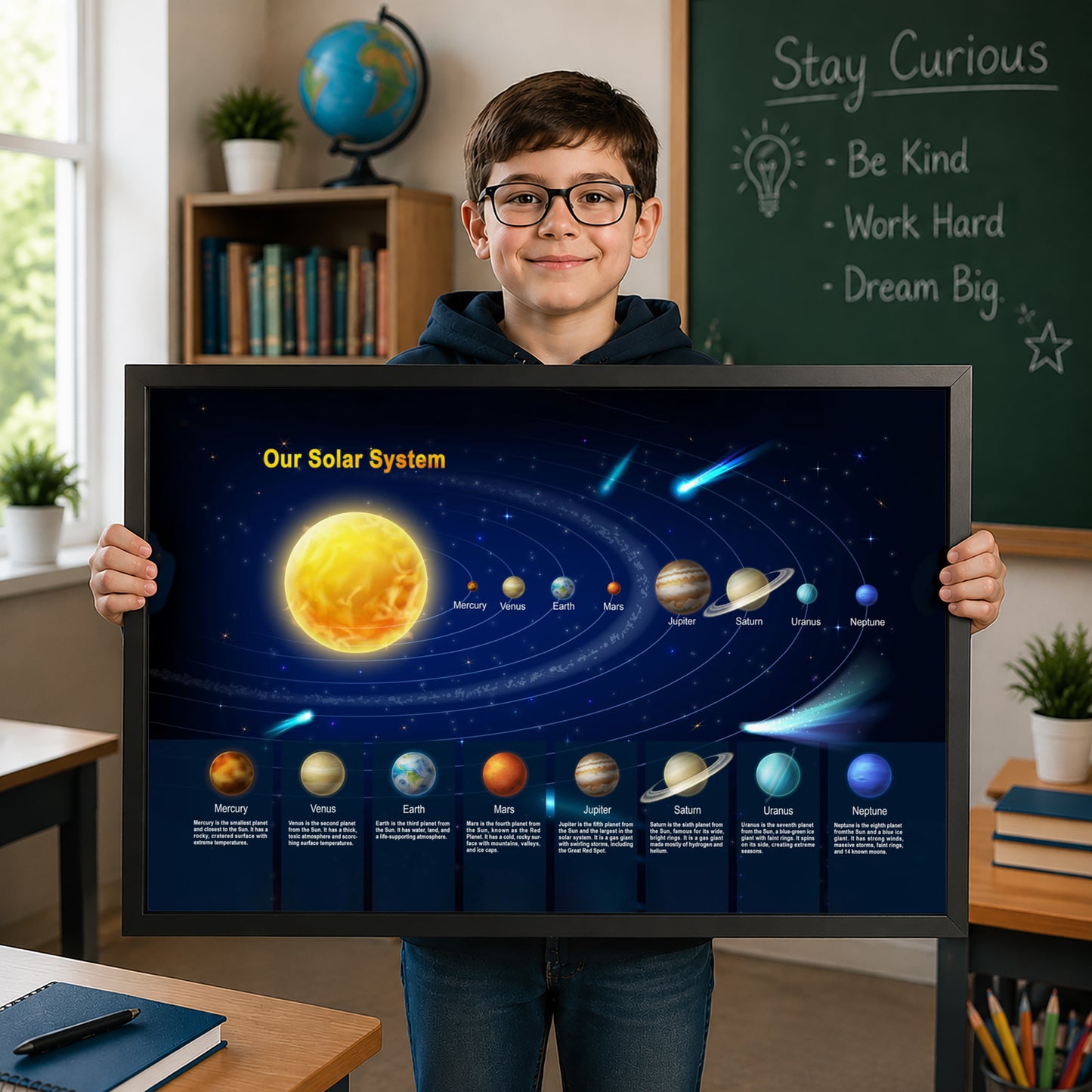 Solar System Poster - Educational Space Wall Art