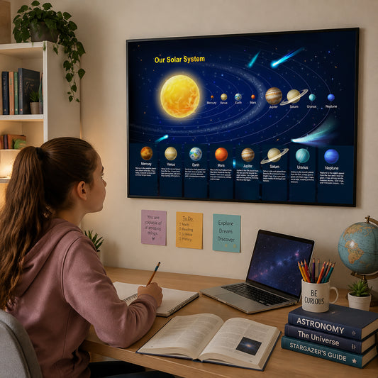 Solar System Poster - Educational Space Wall Art