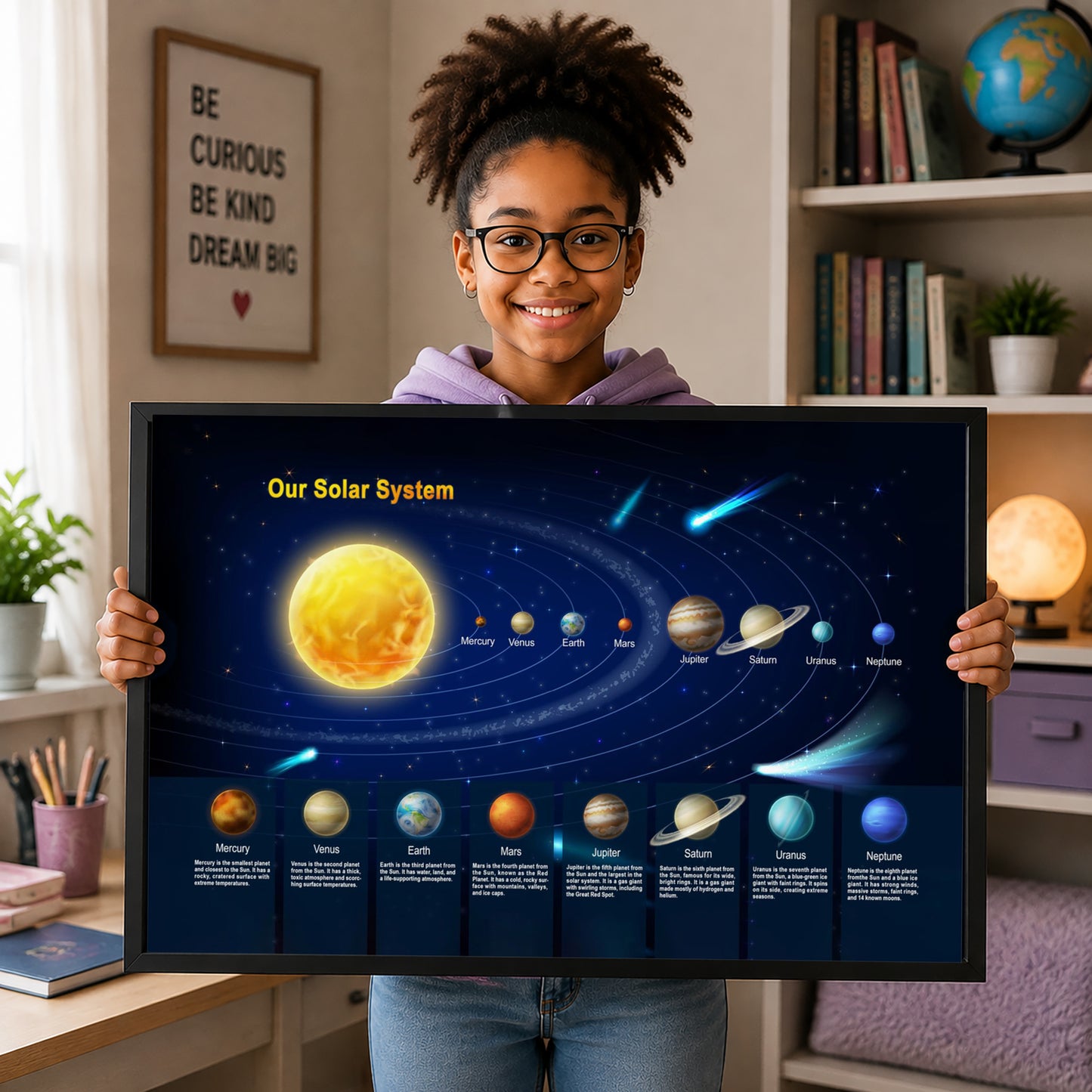 Solar System Poster - Educational Space Wall Art