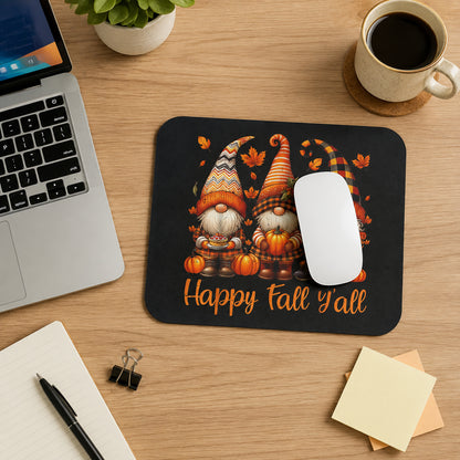 Fall Gnome Mouse Pad, Cozy Desk Decor, Happy Fall Y'all