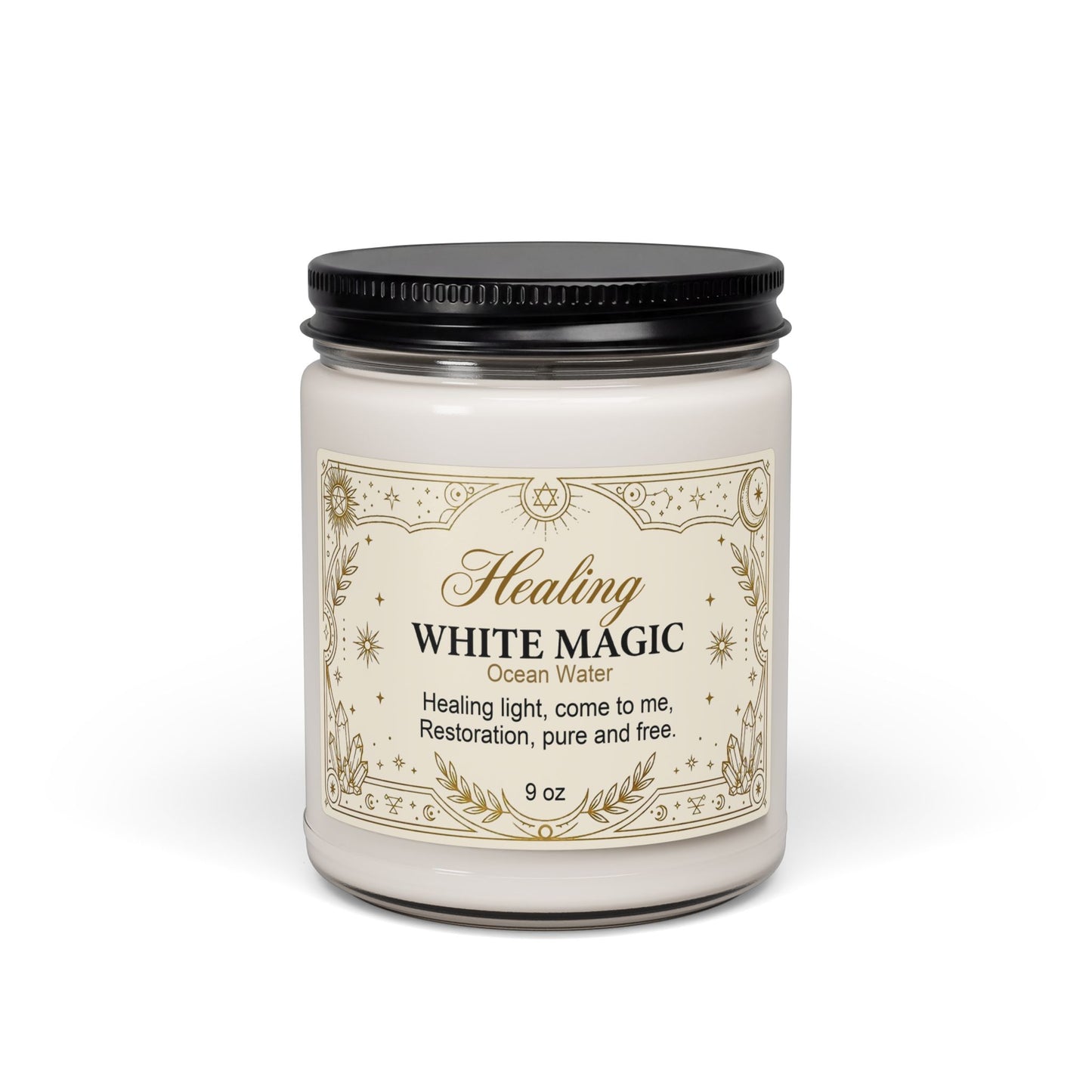 Healing White Magic Scented Soy Candle  –  9 oz