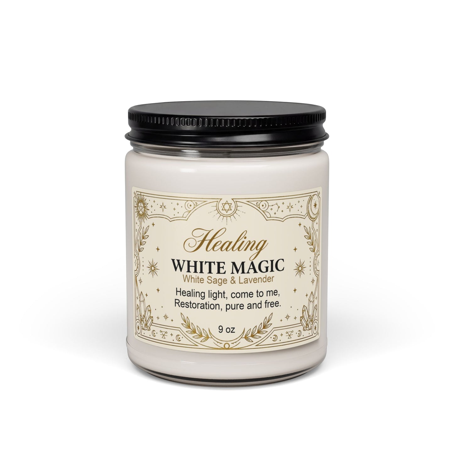 Healing White Magic Scented Soy Candle  –  9 oz