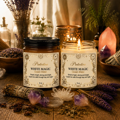 White Magic Protection Scented Soy Candle - 9 oz
