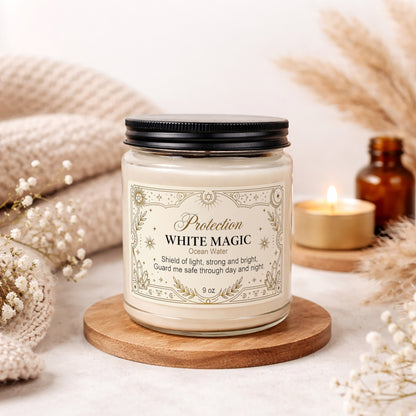 White Magic Protection Scented Soy Candle - 9 oz