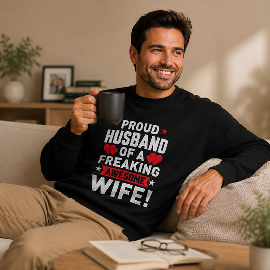 Proud Husband Crewneck Sweatshirt - Gifts for Him