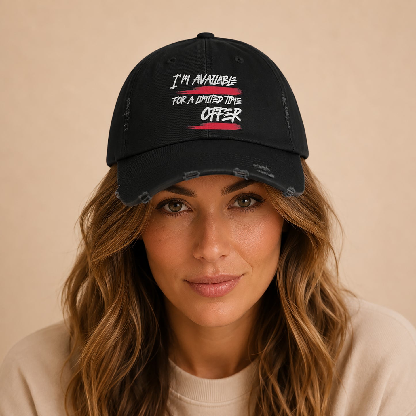 I'm Available For A Limited Time Offer Unisex Distressed Cap
